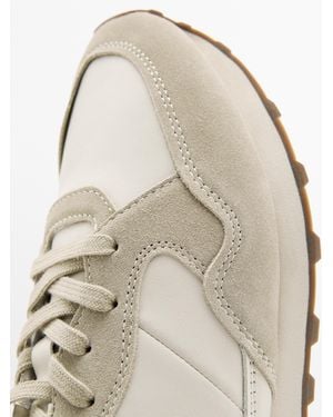 MASSIMO DUTTI Trainers With Contrast Back Piece - White