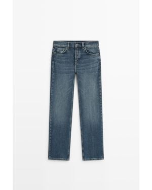 MASSIMO DUTTI Mid-Waist Straight-Leg Jeans - Blue