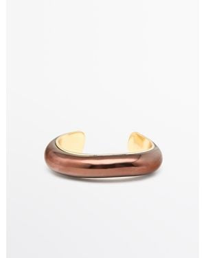 MASSIMO DUTTI Bronze Effect Patina Bracelet - White