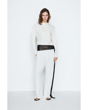 MASSIMO DUTTI Flowing Dress Trousers - Natural
