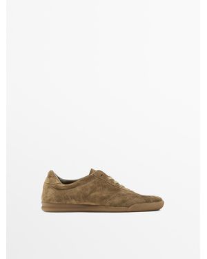 MASSIMO DUTTI Sportschoenen Van Suède - Naturel