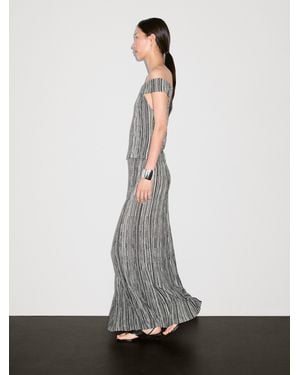 MASSIMO DUTTI Jupe Longue En Maille À Rayures - Blanc