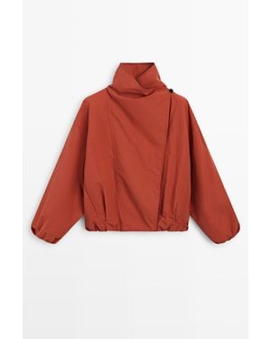 MASSIMO DUTTI Gewatteerd Bomberjack Met Zijsluiting - Rood