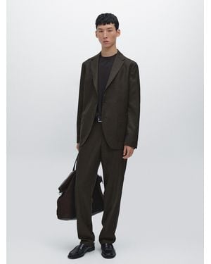 MASSIMO DUTTI Blazer Da Abito 100% Lana - Multicolore