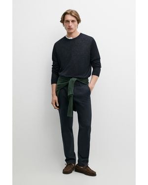 MASSIMO DUTTI Cotton Blend Slim Fit Trousers - Multicolour