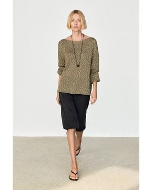 MASSIMO DUTTI Baumwoll-Strickpullover Mit Bateau-Ausschnitt - Grün