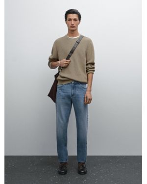 MASSIMO DUTTI Maglia A Costine 100% Cotone - Grigio
