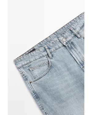 MASSIMO DUTTI Tapered Fit Cotton Jeans - Blue