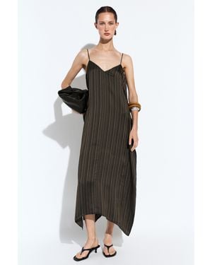 MASSIMO DUTTI Asymmetrical Flowing Midi Dress - Black