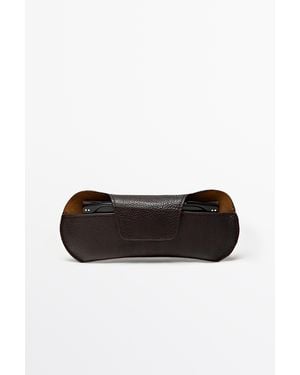 MASSIMO DUTTI Nappa Leather Sunglasses Case - Black