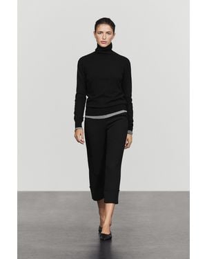 MASSIMO DUTTI Wool-Blend Knit Turtleneck Sweater - Black