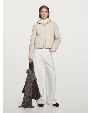 MASSIMO DUTTI Chaqueta Corta Plumífero Water Repellent - Blanco