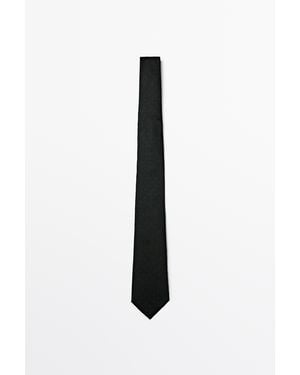 MASSIMO DUTTI 100% Silk Tie - Black