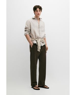 MASSIMO DUTTI Flowing Linen Shirt With Pocket - Multicolour