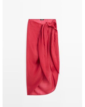 MASSIMO DUTTI Pareorok 100% Ramie - Rood