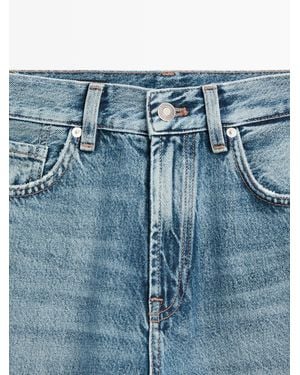 MASSIMO DUTTI Straight-Leg High-Waist Jeans - Blue