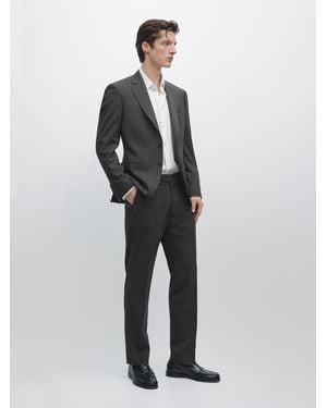 MASSIMO DUTTI Cool Wool Suit Blazer - Gray