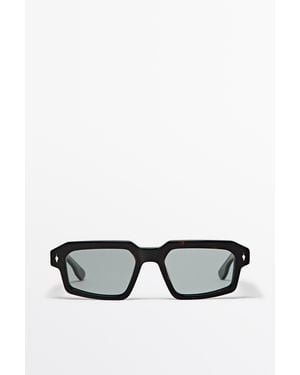 MASSIMO DUTTI Rectangular Sunglasses - Black