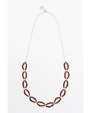 MASSIMO DUTTI Glass Oval Link Necklace With Tortoiseshell Effect - Multicolor