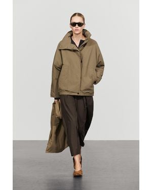 MASSIMO DUTTI Gesteppte Bomberjacke Mit Schal - Natur