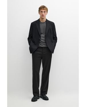 MASSIMO DUTTI 100% Wool Suit Trousers - Black