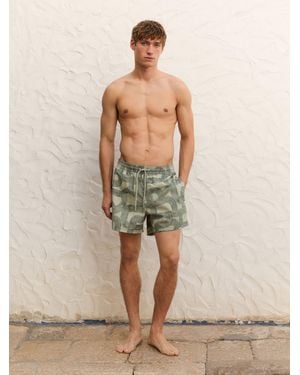 MASSIMO DUTTI Printed Swimming Trunks - Natural