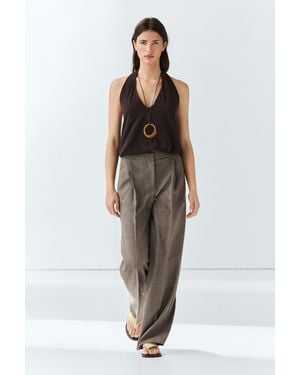 MASSIMO DUTTI Pantaloni Da Completo A Quadri - Grigio