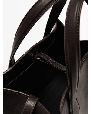 MASSIMO DUTTI Nappa Leather Tote Bag - Black