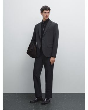 MASSIMO DUTTI Pantaloni Regular Fit Tecnici - Grigio
