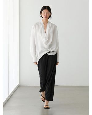 MASSIMO DUTTI Pantalón Baggy Fluido - Blanco