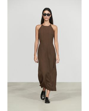 MASSIMO DUTTI Halter Neck Midi Dress - Natural
