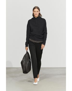 MASSIMO DUTTI Jersey De Punto Con Capucha Detalle Botones - Negro