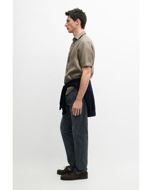 MASSIMO DUTTI Regular Fit 100% Linen Short Sleeve Shirt - Multicolour