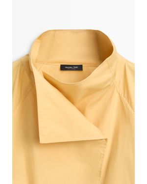 MASSIMO DUTTI 100% Cotton Bomber Jacket With Side Fastening - Metallic