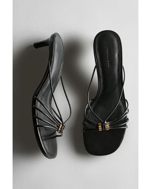 MASSIMO DUTTI Strappy Heeled Sandals With Embellished Detail - Black