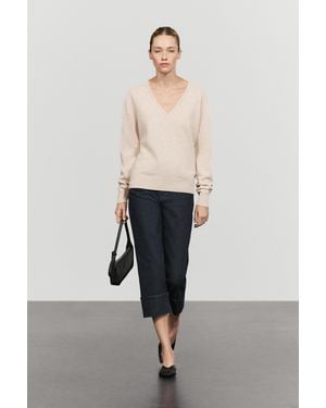 MASSIMO DUTTI Wool Blend V-Neck Knit Sweater - Multicolor