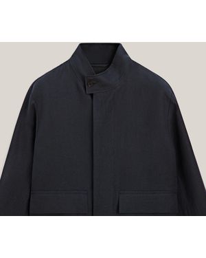 MASSIMO DUTTI Total Look Linen Overshirt - Black