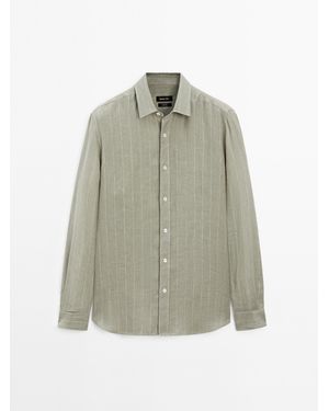 MASSIMO DUTTI Regular Fit Gestreept Overhemd - Meerkleurig