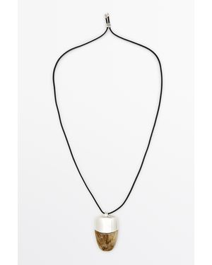 MASSIMO DUTTI Marble-Effect Pendant Necklace - Blue