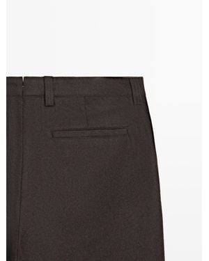 MASSIMO DUTTI Total Look Wool Blend Trousers - Grey