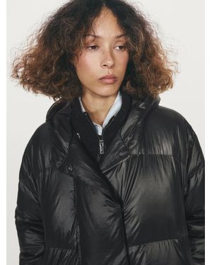 MASSIMO DUTTI Puffer Jacket With Hood - Black