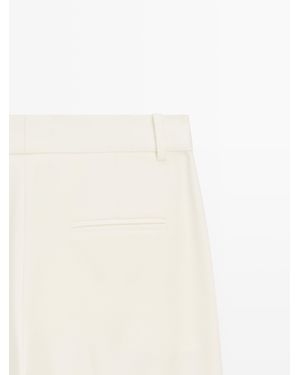 MASSIMO DUTTI Straight-Leg Trousers - Natural