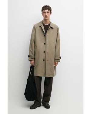 MASSIMO DUTTI Trench Largo Oversize 100% Algodón - Neutro