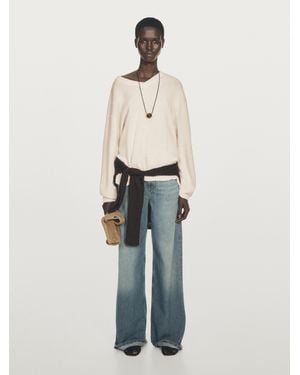 MASSIMO DUTTI Pull En Maille 100 Cachemire À Col En V - Neutre