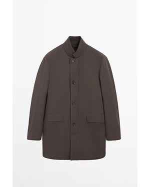 MASSIMO DUTTI Waterdicht Gewatteerd Jas - Bruin