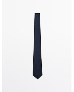 MASSIMO DUTTI Corbata 100% Seda - Azul