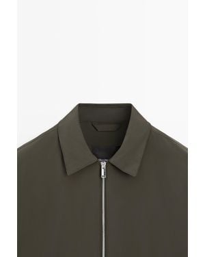 MASSIMO DUTTI Short Jacket With Pocket Detail - Green