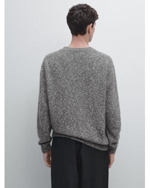 MASSIMO DUTTI Maglia Mouliné - Grigio