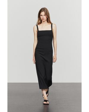 MASSIMO DUTTI Strappy Midi Dress - Black