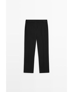 MASSIMO DUTTI Technische Stretchbroek - Zwart